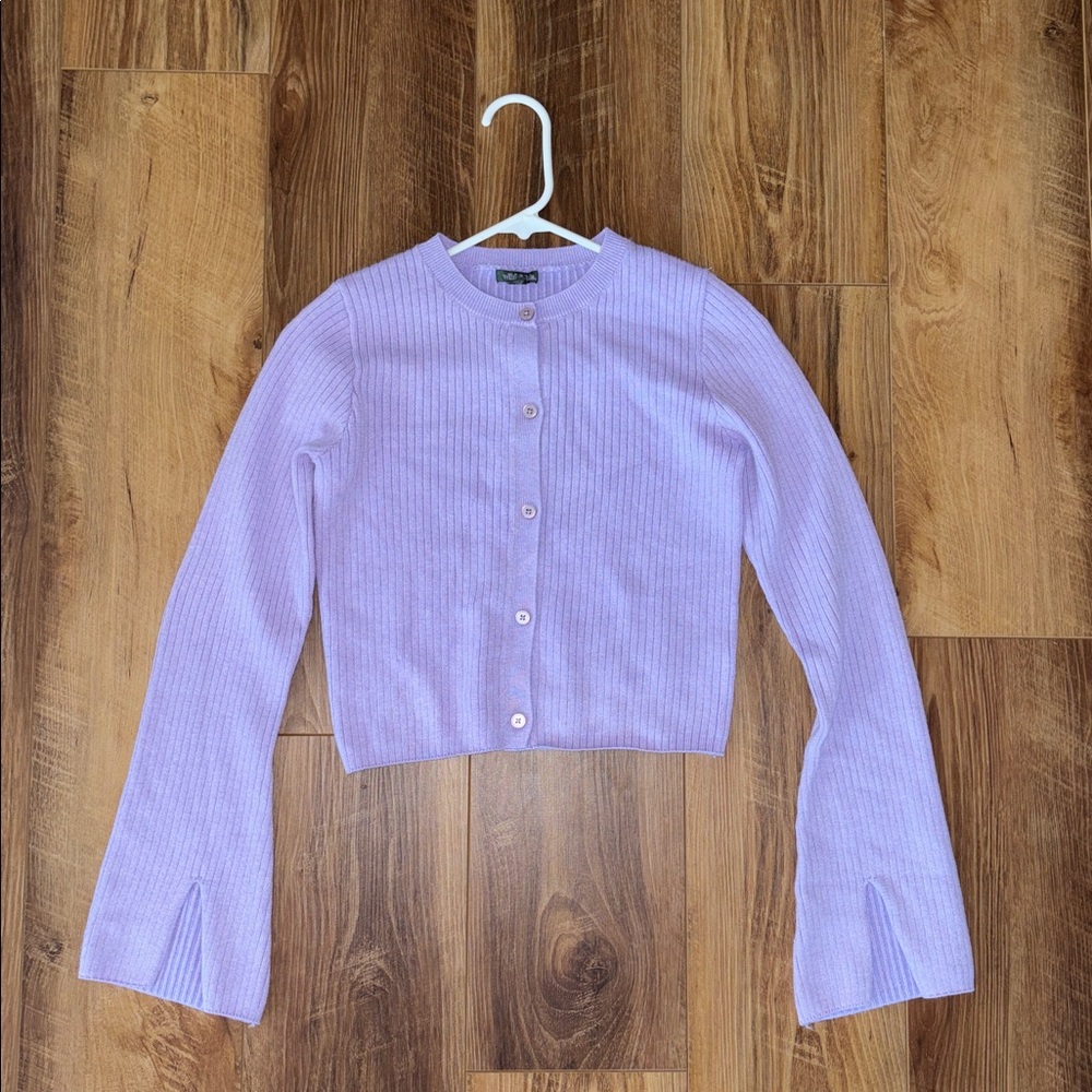 Wild Fable Lilac Purple Cropped Cardigan with Bell Sleeves size xxs